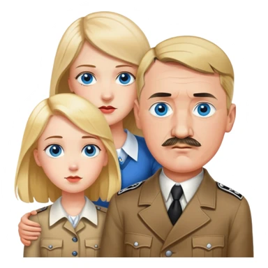Hitler falling in love with girl with shoulder length blond hair and blue eyes  sticker