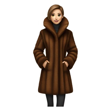 Fur coat brown sticker