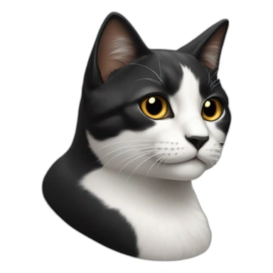 gato negro y blanco sticker
