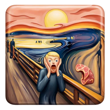 Edvard munch scream with SPAM MEAT landscape  sticker