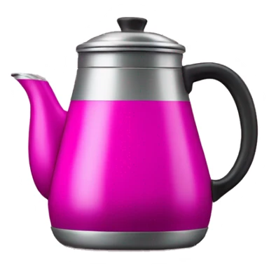 Realistic fuschia camping coffee pot isolated.  sticker