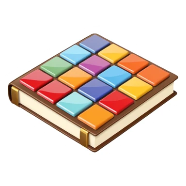 a book with brightly colored tile samples sticker