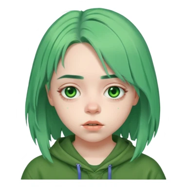 Billie Eilish green hair sticker