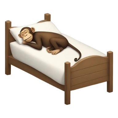 Monkey asleep in bed sticker