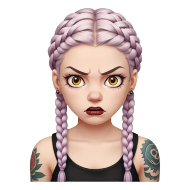 ancient angry girl Tattooed sticker