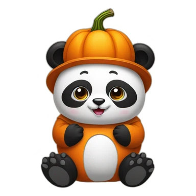 panda dressed as a pumpkin sticker