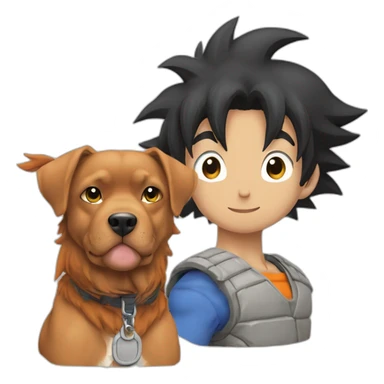 Son Goku avec un braque de weimard sticker