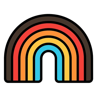 a clean and clear rainbow made of the intersex inclusive progress pride flag colors, no background sticker