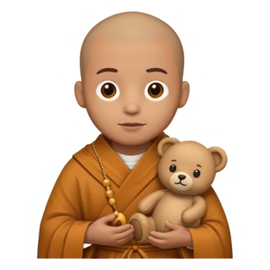 Monk with teddy bear toy  sticker