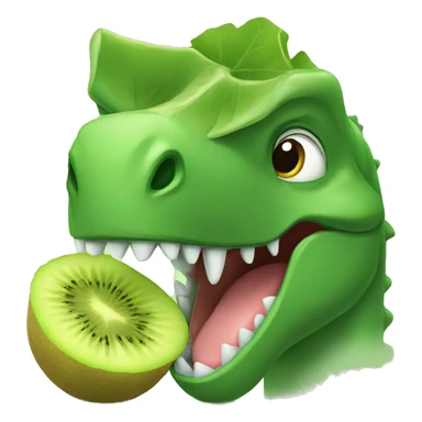 dinosaur eating kiwi sticker