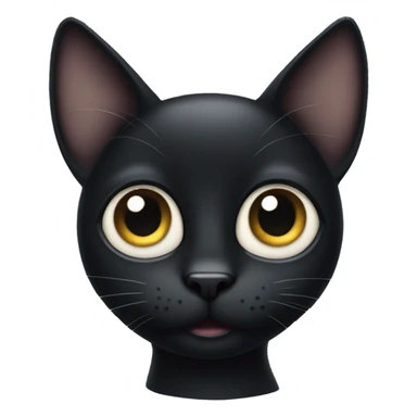 Black cat with big eyes sticker