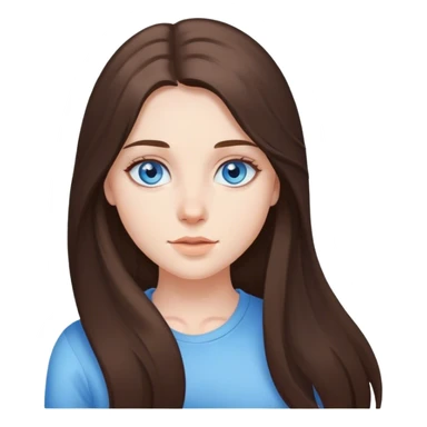 Brunette girl with long Hair and Blue Eyes  sticker