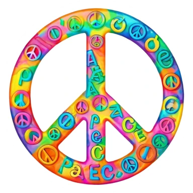 Brightly colored Psychedelic word “Peace” sticker