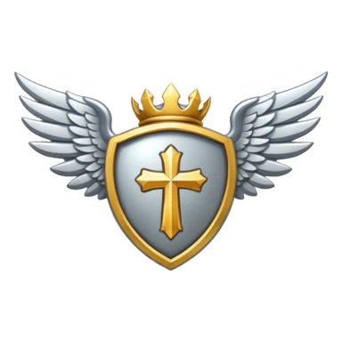 holy emblem with silver wings  sticker