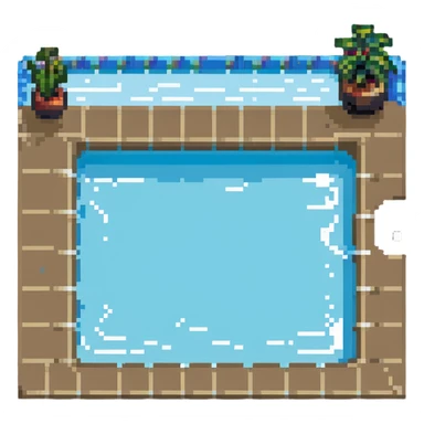 swimming pool with inflatable float sticker