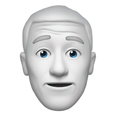 A guys face cover by a white powder  sticker