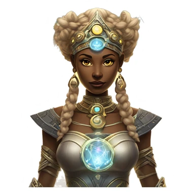 Technomancy Goddess is a mystical being who controls both magic and technology. She can cast spells on technological networks. Her powers blend the ancient art of magic with advanced cybernetics and technology. She can command machines sticker