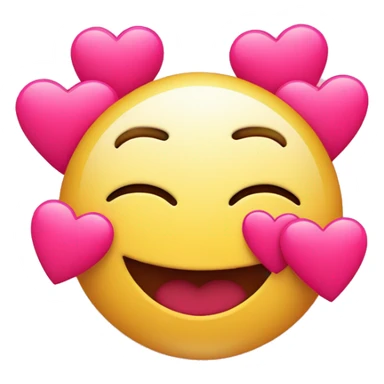 The blushing smiley with three hearts around it but the hearts are pink sticker