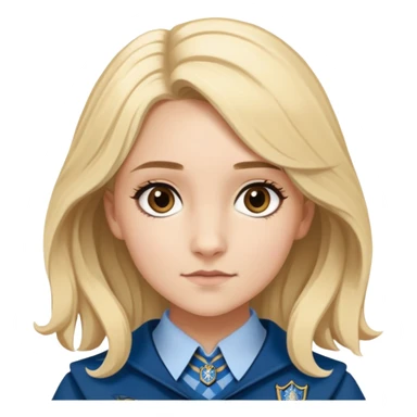 Gemma Padley is Penelope Clearwater in harry potter, wear hogwarts Ravenclaw uniform, blonde hair, brown eyes sticker