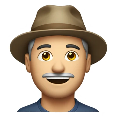 40yo man with hat holding a filament roll sticker