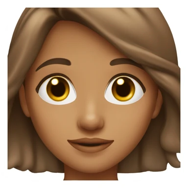 girl with brown hair with highlights, peach skin, and hazel eyes sticker