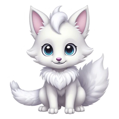 Kawaii bright fantasy ethereal anthro fursona Fakemon with tufted tail  sticker