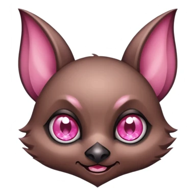 a normal bat witha pink diamond in its forhead, the full bat with his body, the diamond only in the forhead, forhaed not body sticker