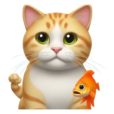 cat with fish body sticker