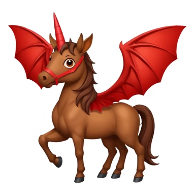 horse with horns and red bat wings sticker