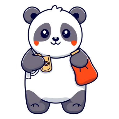 panda with heat bag sticker