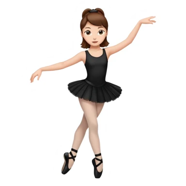 menina cabelos castanhos vestida de roupas de jazz e sapatilhas pretas sticker