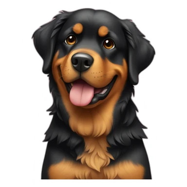 A Rottweiller hugging à golden retriever in box sticker