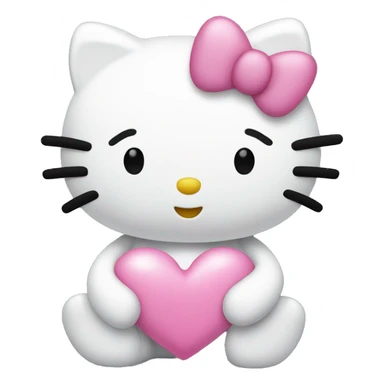 Hello kitty with a pink heart sticker