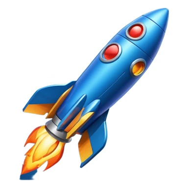 an all blue rocket ship no gold or red sticker