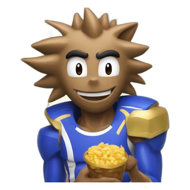 Sonic qui mange des pâtes sticker