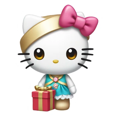 Hello kitty wearing a present outfit sticker