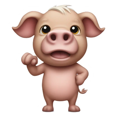 hog holding ears sticker