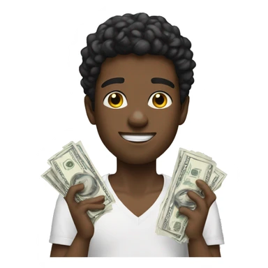 Young black guy with amiri shirt holding a lot of cash  sticker