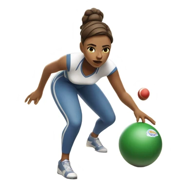 Lady lawn bowler sticker