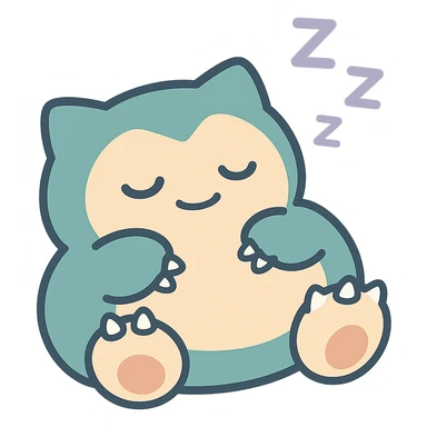 Snorlax sleeping chibi style emoji sticker