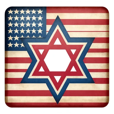 United States flag with a swastika symbol and star of david symbol on the flag sticker