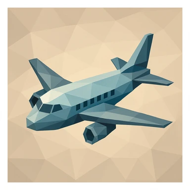 low-poly polygonal illustration of an airplane sticker
