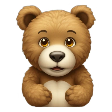 Nounours avec un coeur sticker