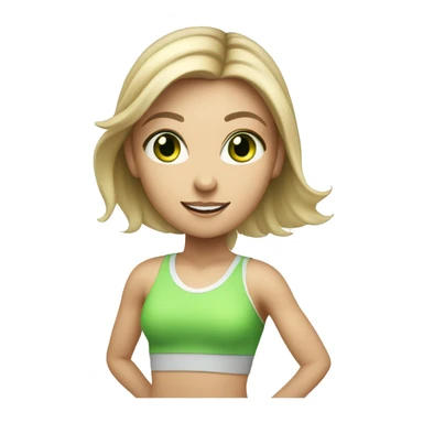 workout white girl playing tennis with green eyes sticker
