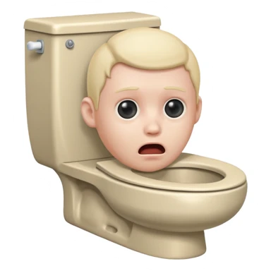 Toilet with head popping out of it sticker