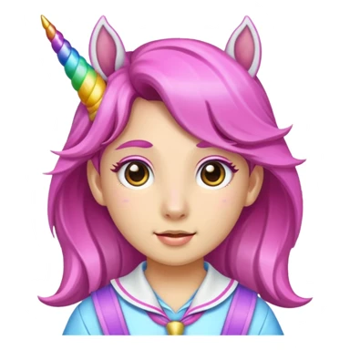 unicorn face scout girl sticker