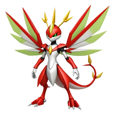 Cute Cool Edgy Shiny Ethereal Legendary Kartana-Digimon-Scizor-hybrid full body sticker
