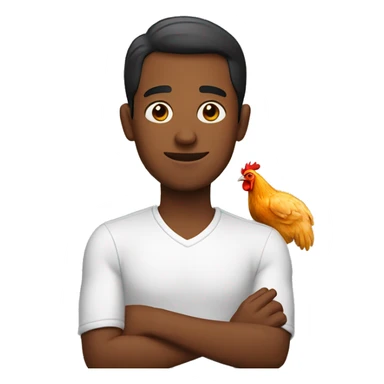 Brown skin man borrowing chicken  sticker