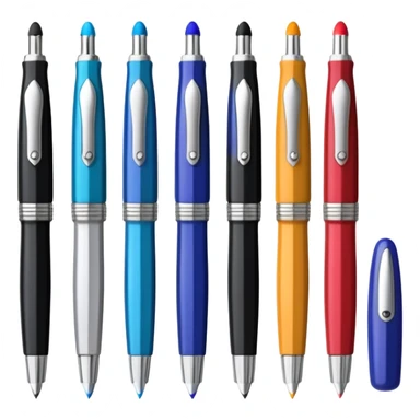 A row of fountain pens sticker