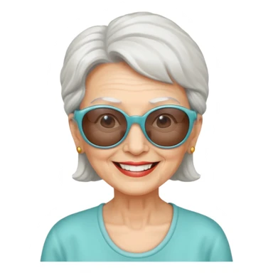 elderly woman with sunglasses sticker